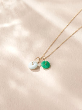 Mini Jade Pendant | 14K Gold